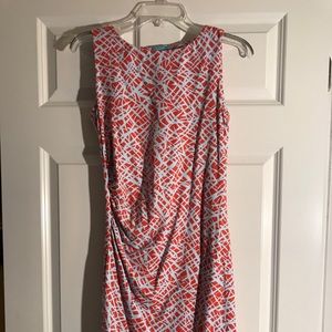 Orange and blue summer dress xs